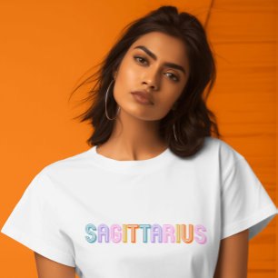 Camiseta Sagitário aniversários astrologia tipografia trend