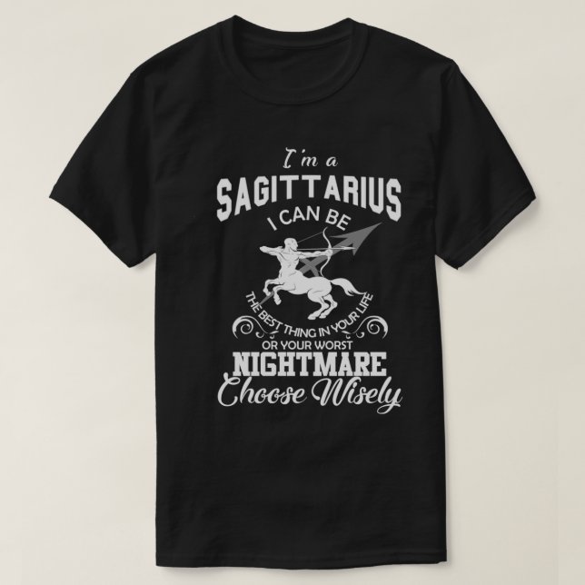 Camiseta Sagitário Astrologia Zodiac Sinal Horoscópio Engra (Frente do Design)