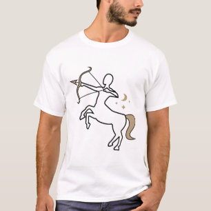 Camiseta Sagitário: estrela do arco zodiac sinal dourado n