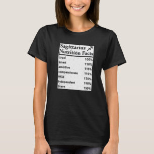 Camiseta Sagitário Fatos Nutricionais Horoscópio Aniversári