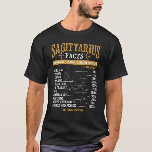 Camiseta Sagitário Fatos Zodiac Símbolo Astrologico Ho (Frente)