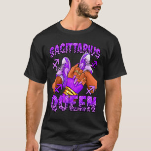 Camiseta Sagitário garota zodíaco aniversário rainha afro