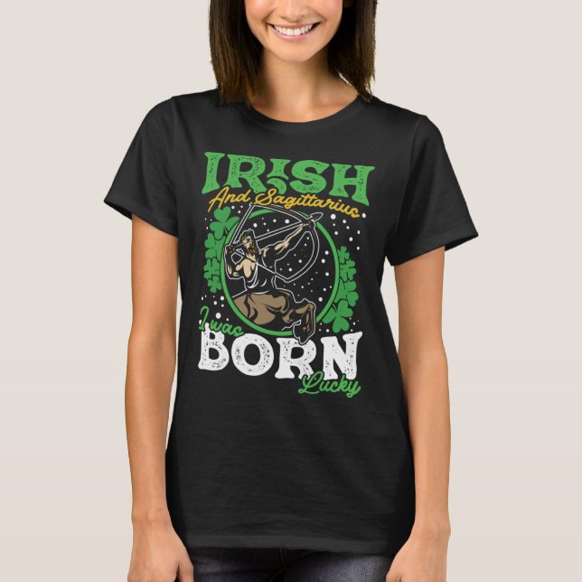Camiseta Sagitário Irlandês - Orgulho Sortudo do Xamrock Ce (Frente)