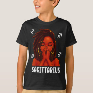 Camiseta Sagitário Mulher Preta Localizada Reza Zodíaco Cri