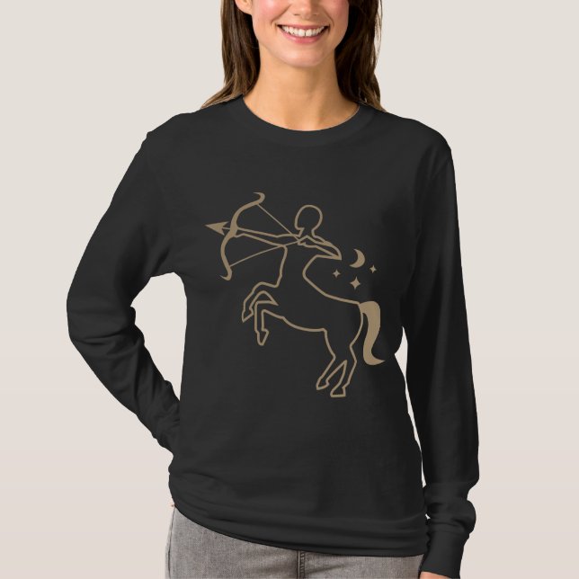 Camiseta Sagitário o arqueiro horoscópio astrologia zodiac (Frente)