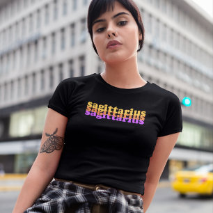 Camiseta Sagitário Sinal Zodiac Cor de energia púrpura