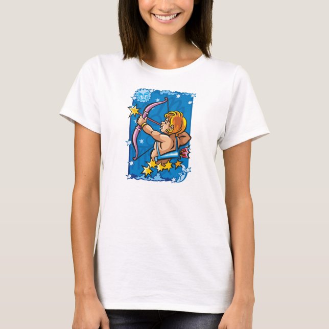 Camiseta Sagittarius Archer no céu noturno (Frente)
