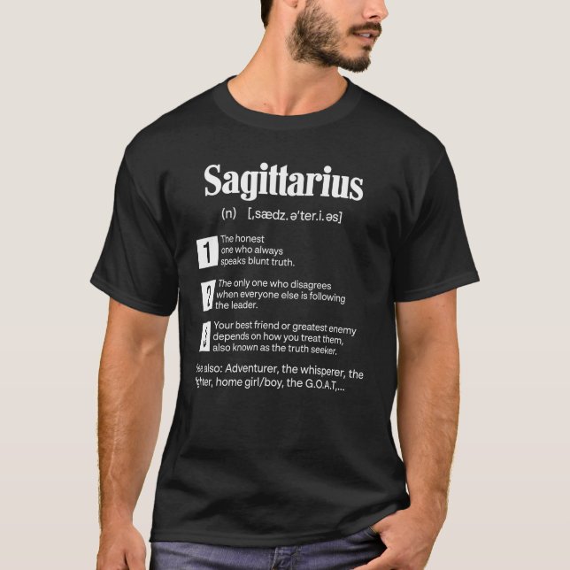 Camiseta Sagittarius Definition Funny (Frente)