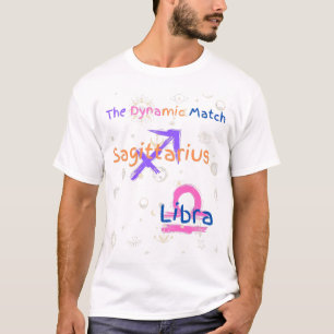 Camiseta Sagittarius Libra Casal Zodiac T-Shirt