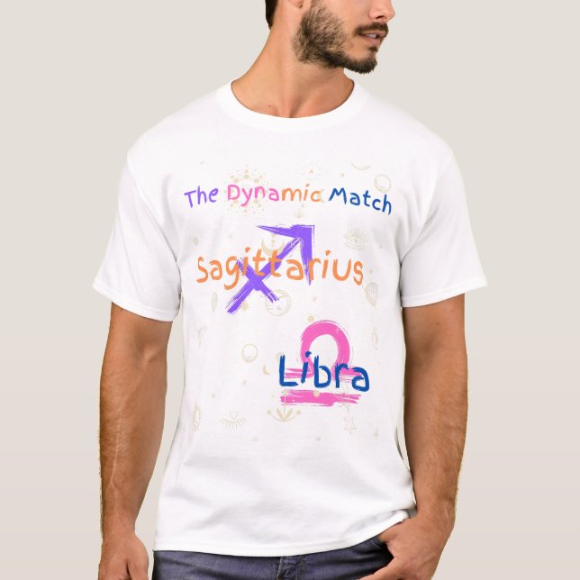 Camiseta Sagittarius Libra Casal Zodiac T-Shirt (Frente)