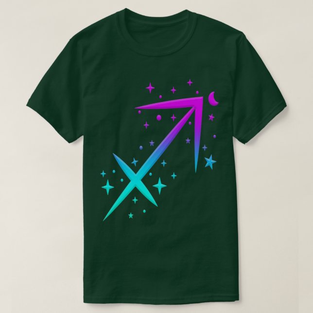 Camiseta Sagittarius Sagi Zodiac Sinal Horoscope Cosmos Ast (Frente do Design)