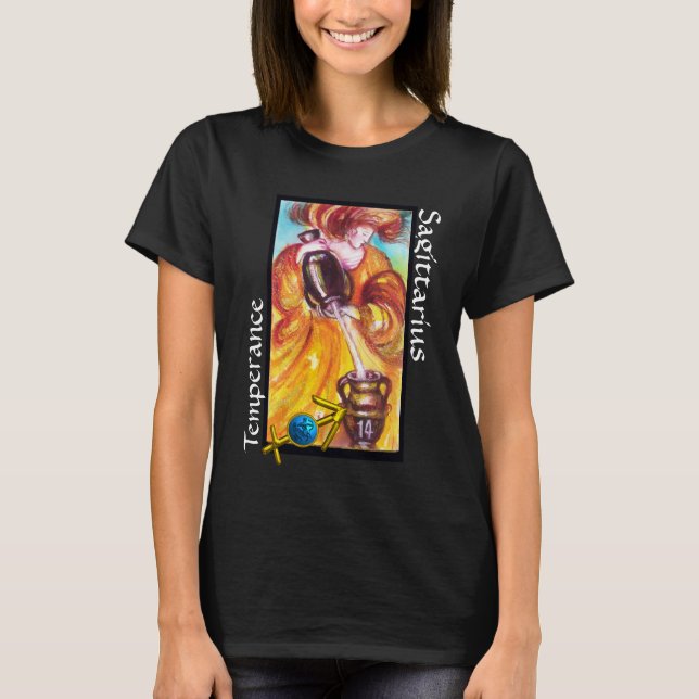 CAMISETA SAGITTARIUS, SINAL DE ANIVERSÁRIO ZODIAC DE TEMPER (Frente)