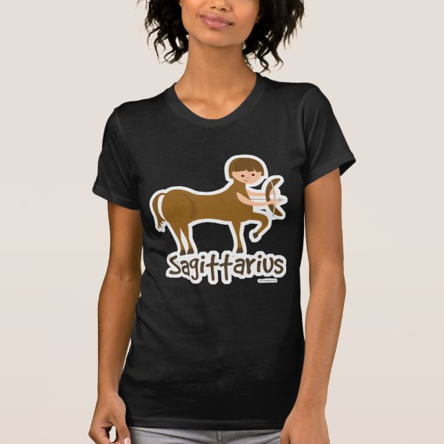 Camiseta Sagittarius - Sinal de Cartoon de Astrologia Cute  (Frente)