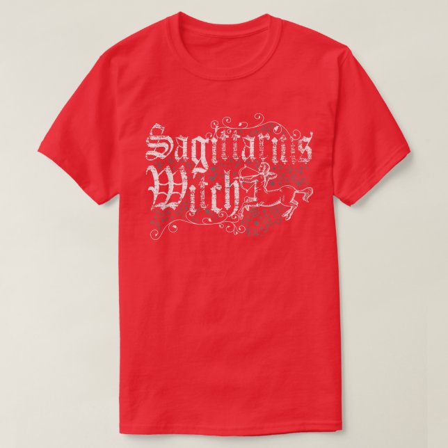 Camiseta Sagittarius Zodiac Witchcraft desolada H (Frente do Design)
