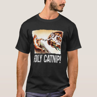 Camiseta Sagrada Erva Gata Pintura Paródia para Mães de Gat