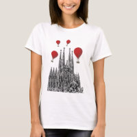 Sagrada Família e Balões de Ar Quente Vermelho 2