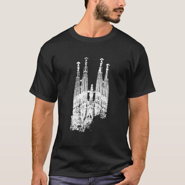 Camiseta Sagrada Familia Skyline Spain Fan I Love Barcelona (Frente)
