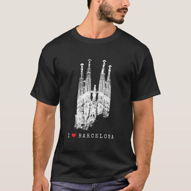 Camiseta Sagrada Familia Skyline Spain Fan I Love Barcelona (Frente)