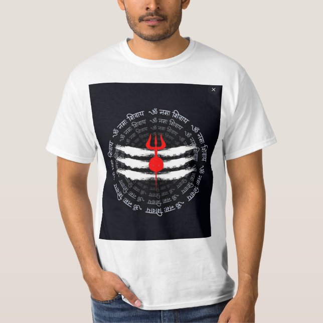 Camiseta Sagrada Shiva Trishul & Om Namah Shivaya Circle T- (Frente)