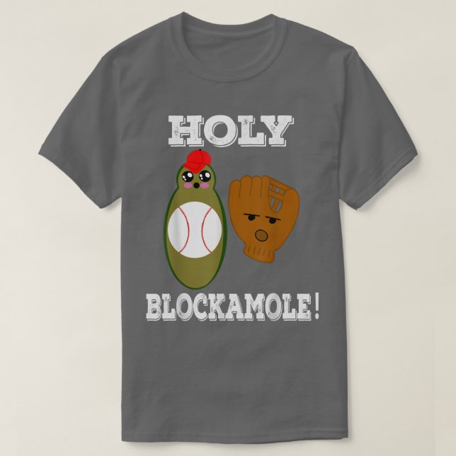 Camiseta Sagrado Blockamole Baseball Blocker Engraçado Avoc (Frente do Design)