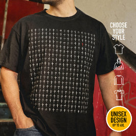 Camiseta Sagrado Coração Cruzes Brancas Simétricas João 14: