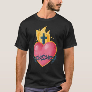 Camiseta Sagrado Coração de Jesus Católico Tradicional Lati