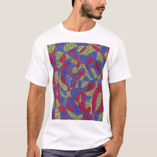 Camiseta Sahar   Colorido Arte Abstrato Desenhado à Mão Fem
