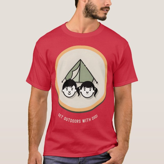 Camiseta Saia Com o Papai Camping Roupas de Papai menino (Frente)