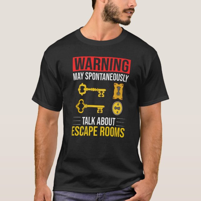 Camiseta Saia da sala Jogo Sair Quebra-cabeça Caixas de Con (Frente)