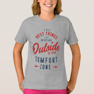 Camiseta Saia da sua cotação Inspiradora de zona de confort