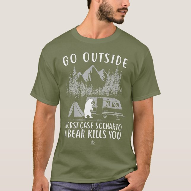 Camiseta Saia do pior cenário de caso Um Matar de urso (Frente)