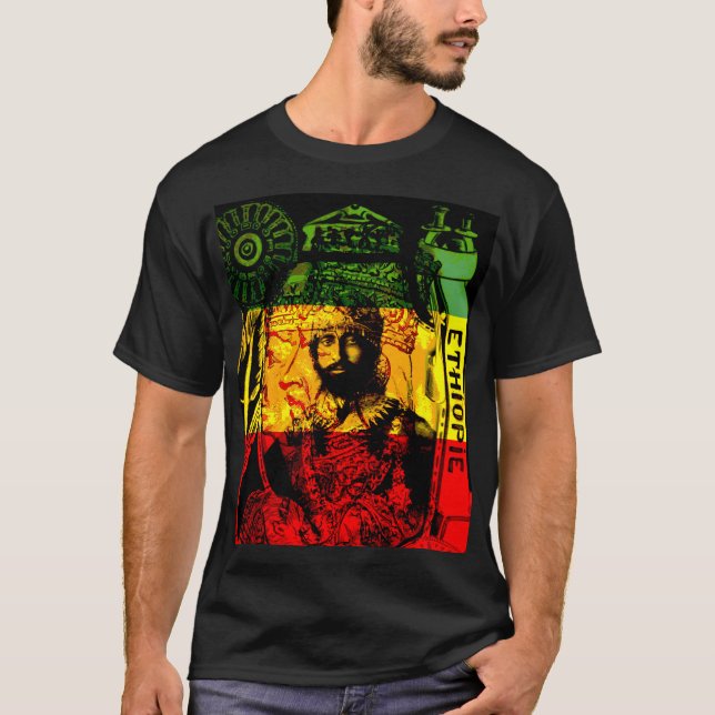 Camiseta Saia Selassie Natural do Imperador Místico (Frente)