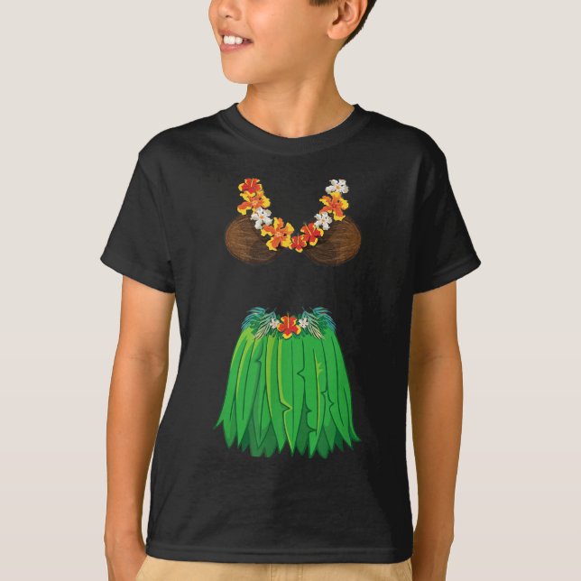 Camiseta Saias de grama de sutiã de coco Lei flores Festa d (Frente)