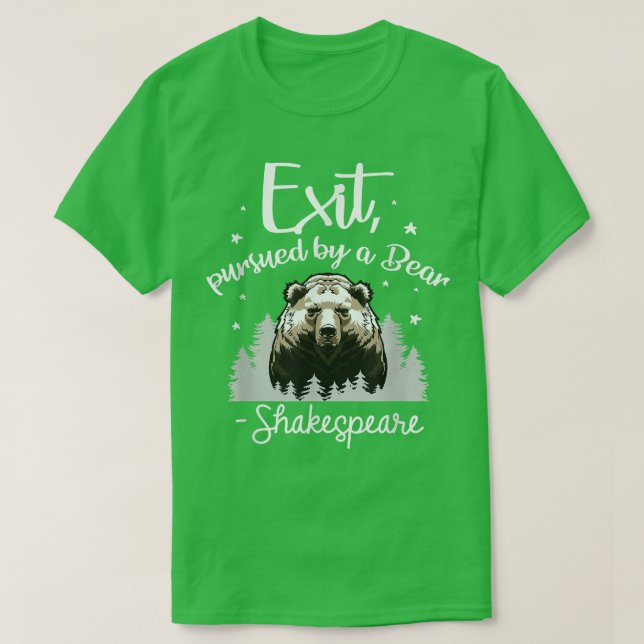Camiseta Saída Perseguida por Bear Shakespeare Script Cote  (Frente do Design)