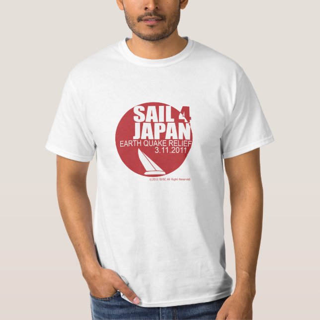 Camiseta Sail4Japan + 寄付 $10 para homens (Frente)