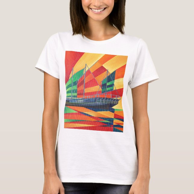Camiseta Sail Away Junk Pleasure Boat (Frente)