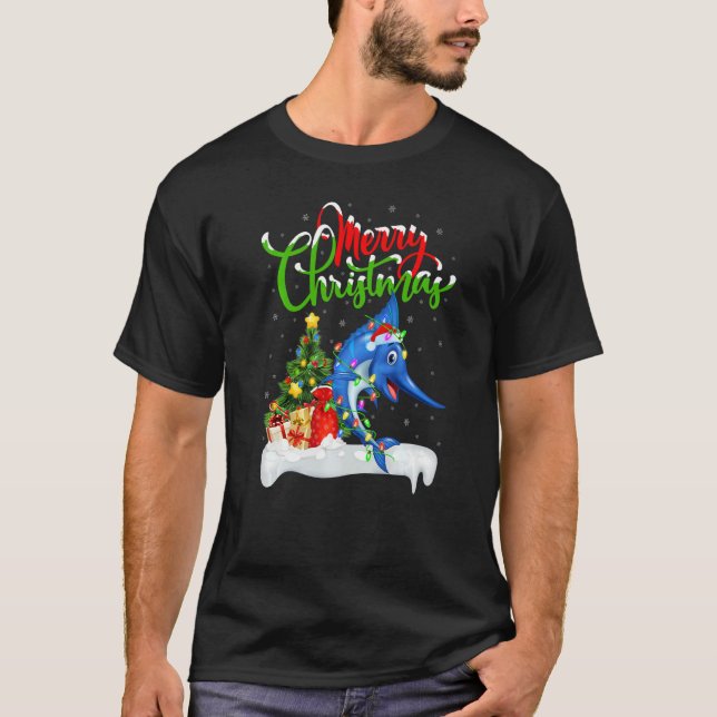Camiseta Sailfish  Xmas Decorations Santa Sailfish Christma (Frente)