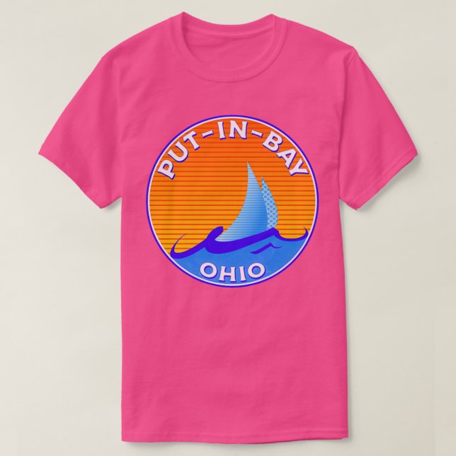 Camiseta Saili Da Ilha Do Mar Erie Do Lago Bay Em Ohio (Frente do Design)