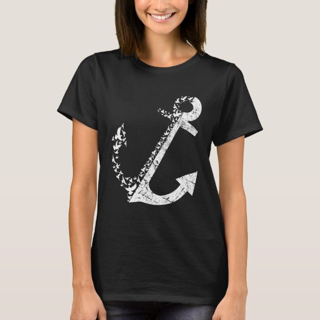 Camiseta Sailing Anchor Seagull Sailor Navigator Coast Sea  (Frente)