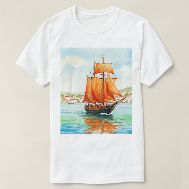 Camiseta Sailing ship (Frente do Design)