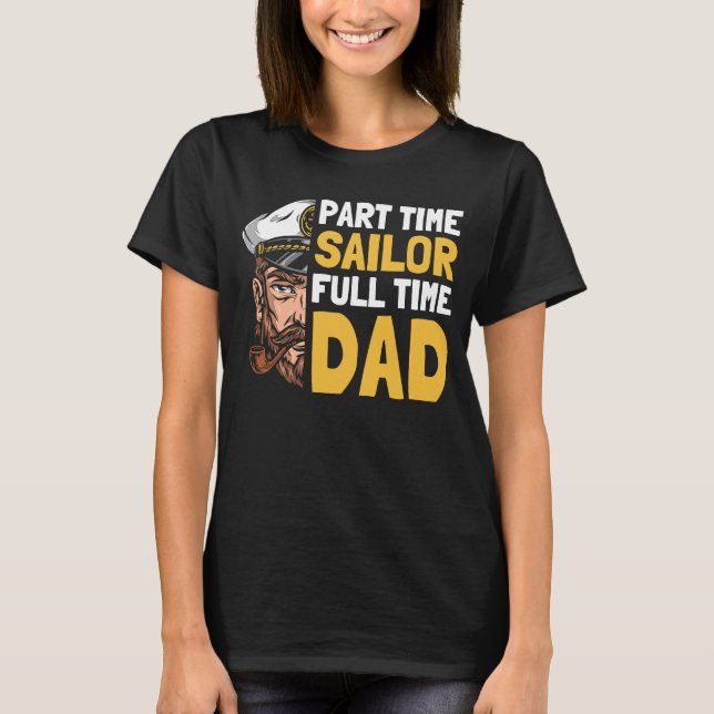 Camiseta Sailor Father Captain Sailboat  Boat Sailing Dad (Frente)