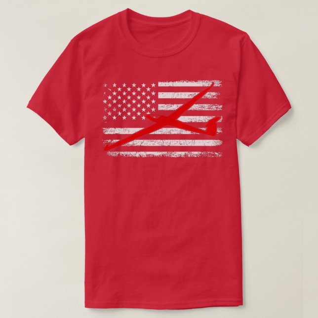 Camiseta sailplane american flag sailplane glider  (2)  (Frente do Design)