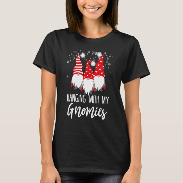 Camiseta Saindo Com Meu Gnomo De Natal Do Jardim Dos Gnomos (Frente)