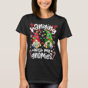 Camiseta Saindo Com Meus Gnomos Com A Colorida Li De Natal