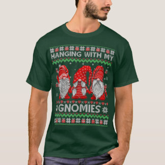 Camiseta Saindo Com Meus Gnomos Engraçado Gnomo Natal Feio
