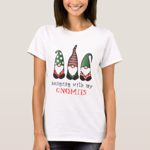 Camiseta Saindo Com Meus Gnomos Engraçados Dizendo Natal