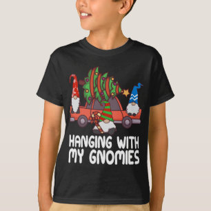 Camiseta Saindo Com Meus Papais noeis De Natal Gnomos Verme