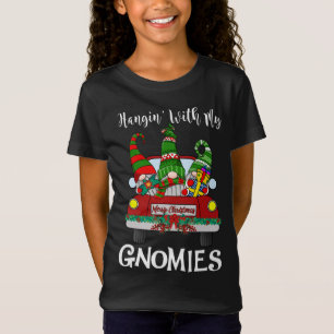Camiseta Saindo Com Meus Papais noeis De Natal Gnomos Verme