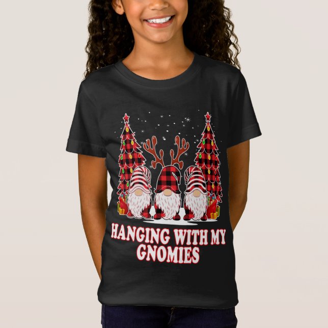 Camiseta Saindo Com Minha Rua De Gnomos Xadrezes Verdes (Frente)