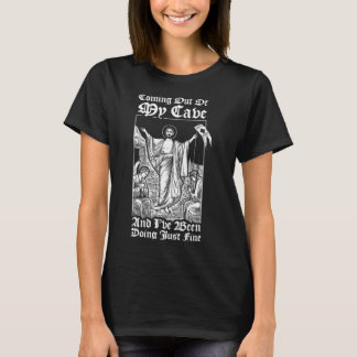 Camiseta Saindo Da Minha Caverna Jesus Cristão Meme